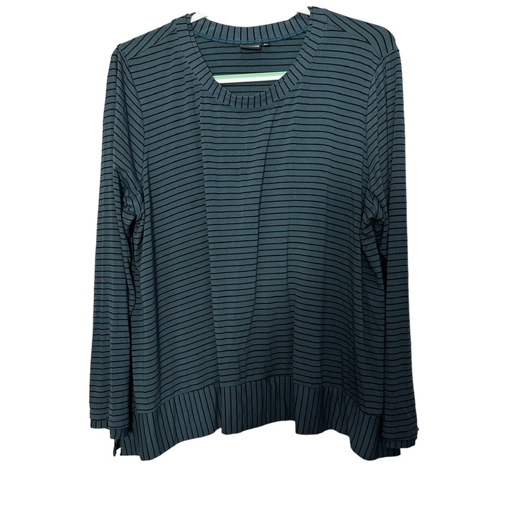 Lisa Bayne Striped Jersey Knit Top Stretch